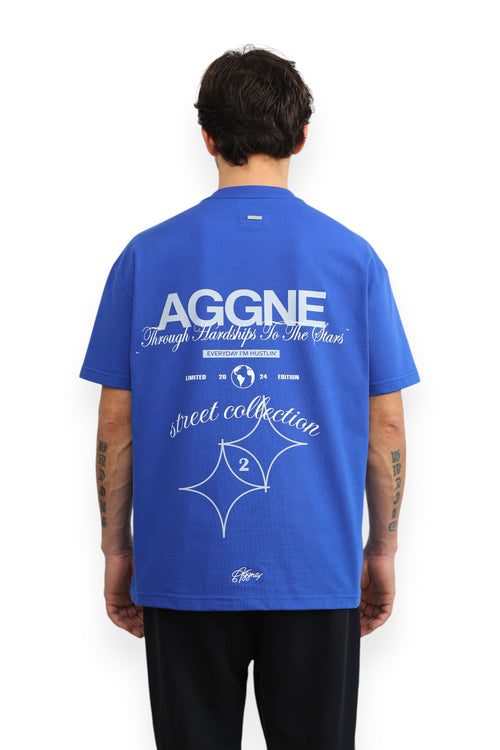 AGGNE - LUXURY STREETWEAR T-SHIRT "STREET" BLUE