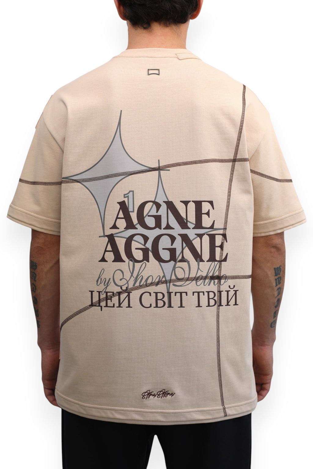 AGNEAGGNE - LIVE YOUR DREAM T-SHIRT "HIGH" BIEGE