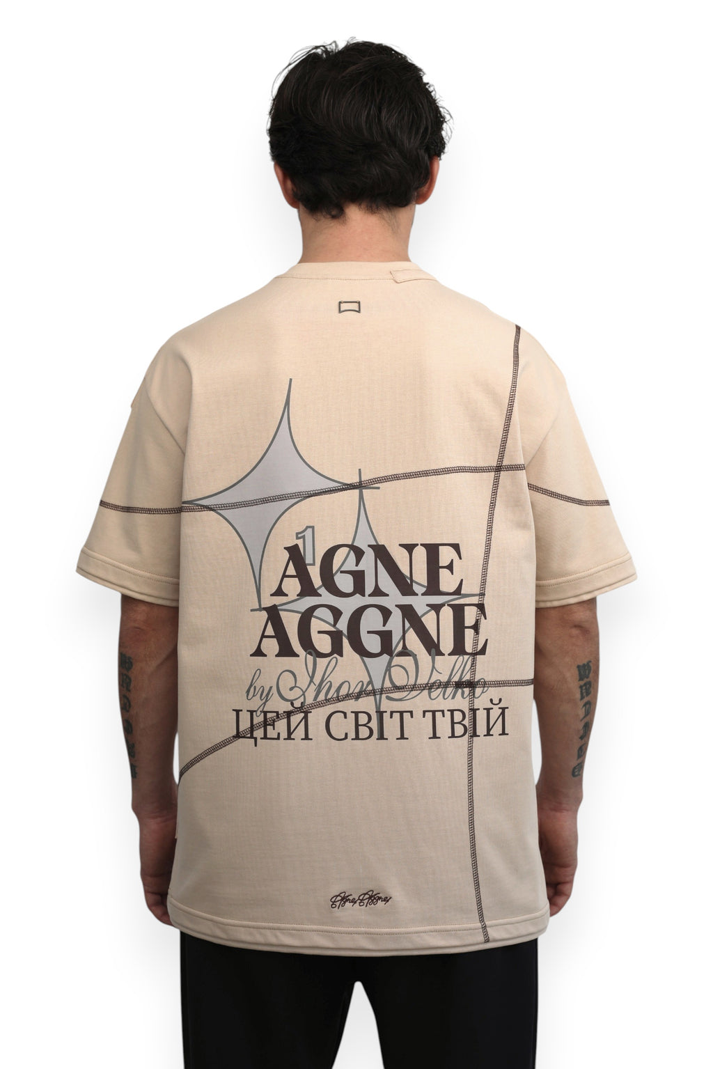 AGNEAGGNE - LIVE YOUR DREAM T-SHIRT "HIGH" BIEGE