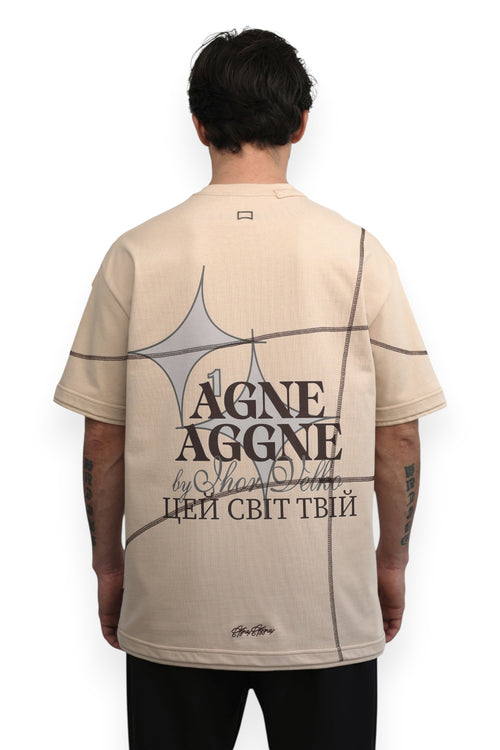 AGNEAGGNE - LIVE YOUR DREAM T-SHIRT "HIGH" BIEGE