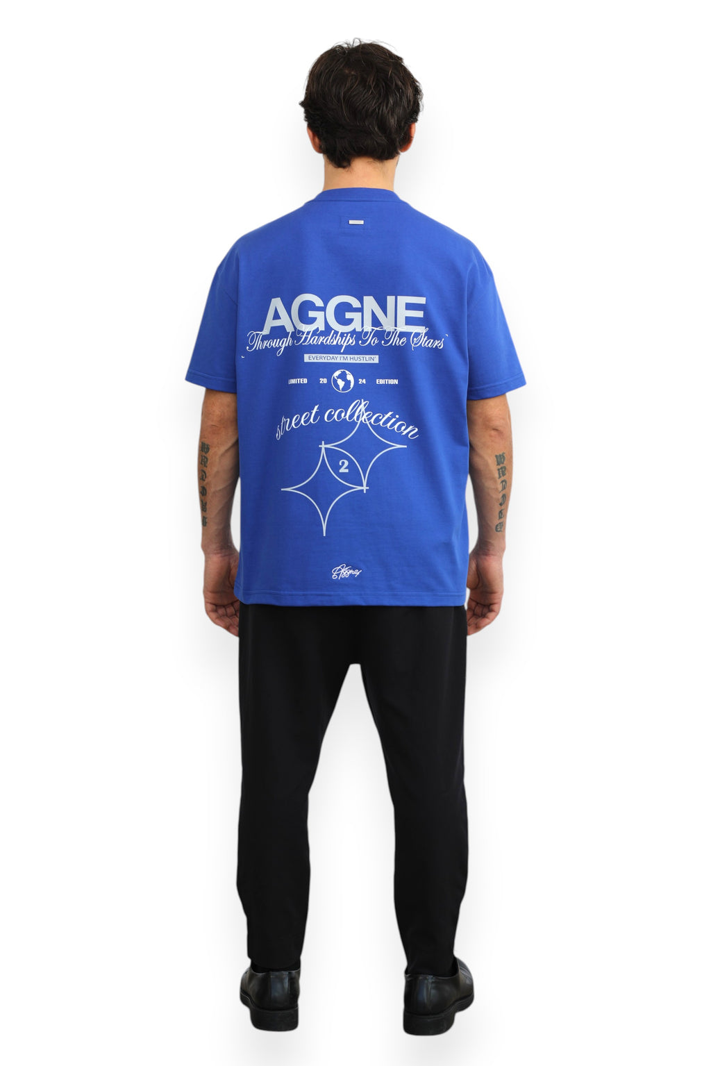 AGGNE - LUXURY STREETWEAR T-SHIRT "STREET" BLUE