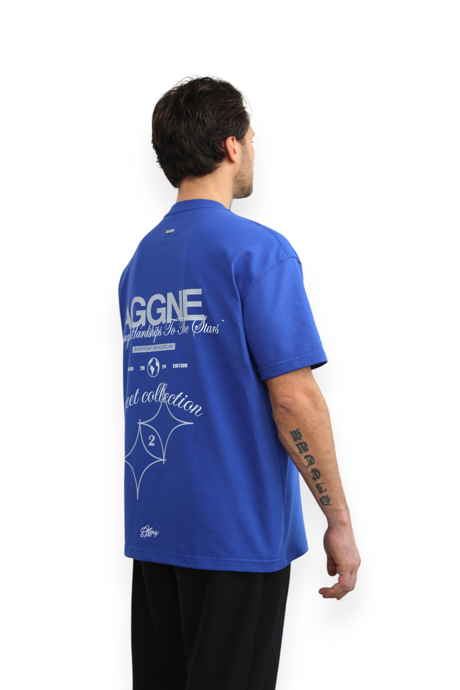 AGGNE - LUXURY STREETWEAR T-SHIRT "STREET" BLUE